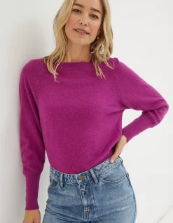 FatFace Sara Crew Jumper Pink Clearance