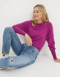 FatFace Sara Crew Jumper Pink Clearance
