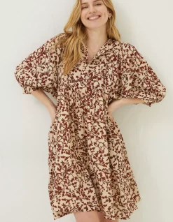 FatFace Scarlett Floral Dress Brown Online