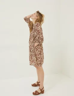 FatFace Scarlett Floral Dress Brown Online