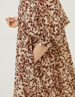 FatFace Scarlett Floral Dress Brown Online