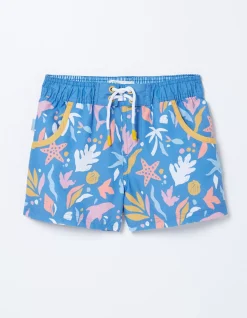 FatFace Sea Scape Swim Shorts Bright Blue
