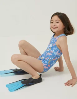FatFace Sea Scape Swimsuit Bright Blue Discount