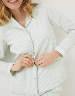 FatFace Seersucker Stripe Pj Shirt Multi Colour Sale