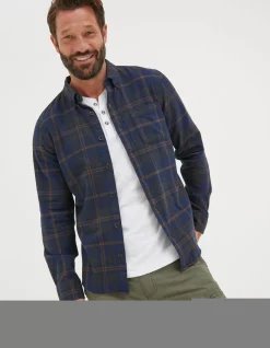 FatFace Selwood Check Shirt Navy Sale