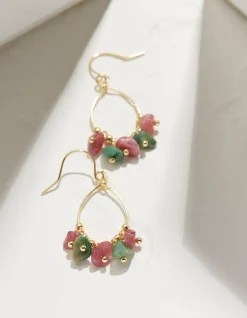 FatFace Semi Precious Stone Drop Earrings Multi Sale
