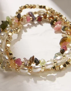 FatFace Semi Precious Stretch Bracelet Multi New