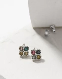 FatFace Semi Precious Studs Multi Hot