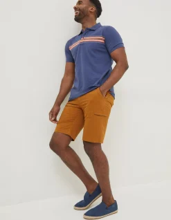 FatFace Sennen Chest Stripe Polo Washed Navy New