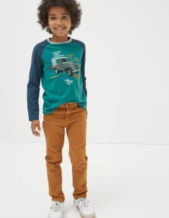 FatFace Seth Slim Jeans Washed Tan Clearance