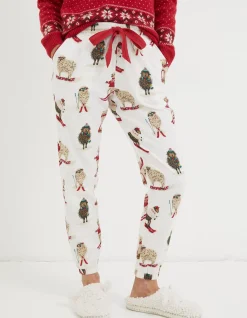 FatFace Shelter Stevie Sheep Cora Pyjama Bottoms Ivory Discount