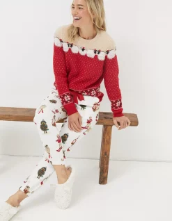 FatFace Shelter Stevie Sheep Cora Pyjama Bottoms Ivory Discount