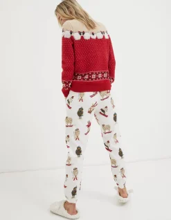 FatFace Shelter Stevie Sheep Cora Pyjama Bottoms Ivory Discount
