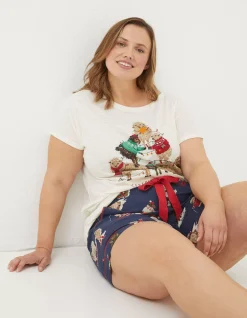 FatFace Shelter Stevie Sheep Pyjama Shorts Navy Online