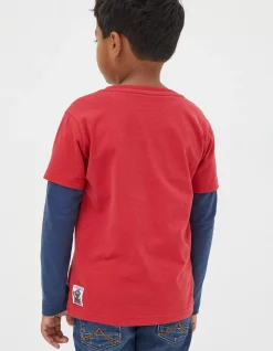 FatFace Shelter Stevie Sheep T-Shirt Cherry Red Sale