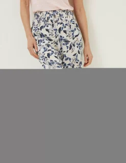 FatFace Shirred Batik Flowers Trousers Ivory Best