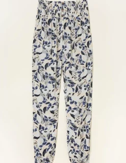 FatFace Shirred Batik Flowers Trousers Ivory Best