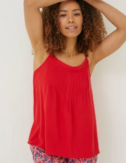 FatFace Sian Cami Top Bright Red Best