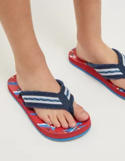 FatFace Sidney Shark Flip Flop Red Best