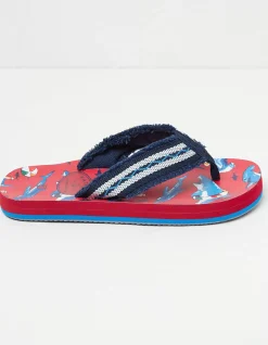 FatFace Sidney Shark Flip Flop Red Best