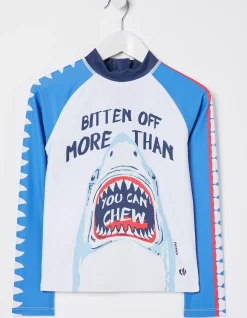 FatFace Sidney The Shark Rash Vest Natural White Sale