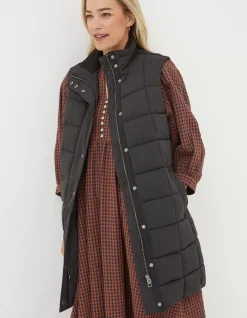 FatFace Sienna Longline Gilet Black Hot
