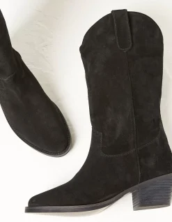 FatFace Sierra Western Mid Length Boot Black Discount