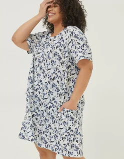 FatFace Simone Batik Jersey Dress Ivory New