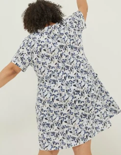 FatFace Simone Batik Jersey Dress Ivory New