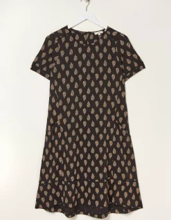 FatFace Simone Woodblock Jersey Dress Black Sale