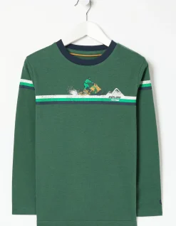 FatFace Ski Placement Graphic T-Shirt Dark Green Outlet