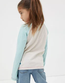 FatFace Ski Raglan Jersey T-Shirt Oatmeal Best