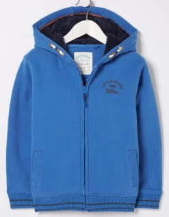 FatFace Ski You Later Sweat Zip Hoodie Cobalt Blue Outlet