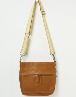 FatFace Slim Chevron Bag Strap Yellow Clearance