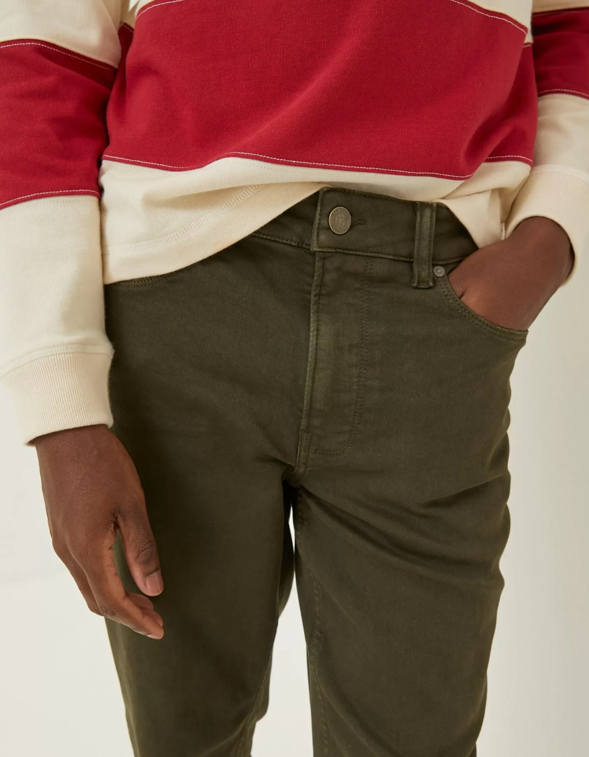 FatFace Slim Salcombe Trousers Olive Green New