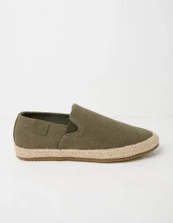FatFace Slip On Espadrilles Khaki Green Sale
