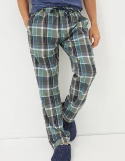 FatFace Southsea Checked Pyjama Bottoms Khaki Green