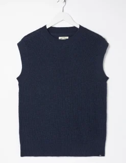 FatFace Southwick Crew Knitted Tank Navy Discount