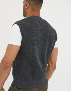 FatFace Southwick Crew Knitted Tank Charcoal Grey