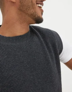 FatFace Southwick Crew Knitted Tank Charcoal Grey