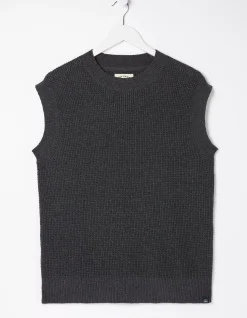 FatFace Southwick Crew Knitted Tank Charcoal Grey