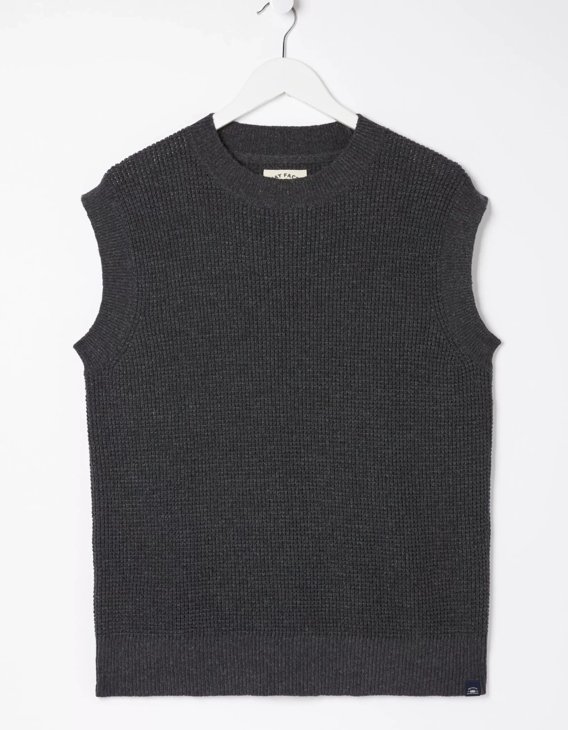 FatFace Southwick Crew Knitted Tank Charcoal Grey