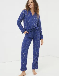 FatFace Star Print Pyjamas Gift Box Set Navy Discount