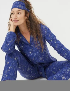 FatFace Star Print Pyjamas Gift Box Set Navy Discount