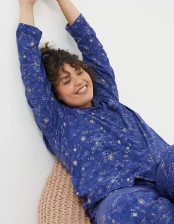 FatFace Star Print Pyjamas Gift Box Set Navy Discount