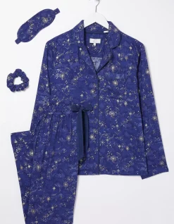 FatFace Star Print Pyjamas Gift Box Set Navy Discount