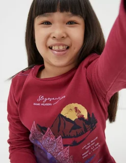 FatFace Stegosaurus Graphic T Shirt Berry Pink Sale