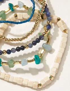 FatFace Stone Stretch Bracelet Multi Outlet