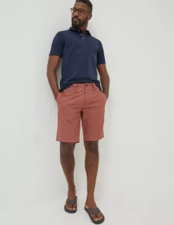 FatFace Stow Flat Front Shorts Washed Orange Clearance
