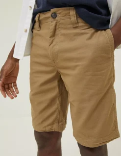FatFace Stow Flat Front Shorts Dark Stone Hot